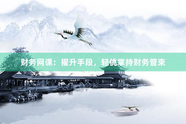 财务网课：擢升手段，轻佻掌持财务管束