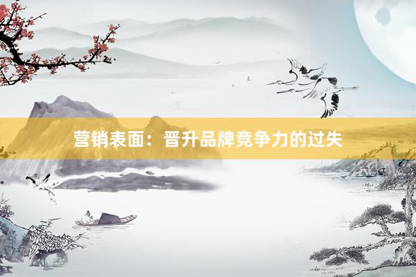 营销表面：晋升品牌竞争力的过失